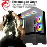 TETRAMAGON gaming računar onyx, amd ryzen 7 5700X, 3D, 32 gb, 1 tb, RX7800XT 16 gb, 650 w, crni Cene