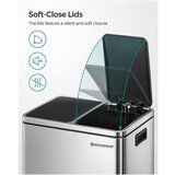 Songmics Koš za smeti 2 x 15 L, siv | Shoptok.si