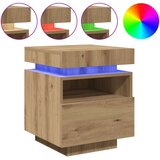  Noćni ormarić s LED svjetlima Artisan hrast 40x39x48,5 cm | shoptok.hr