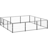 vidaXL pasji boks črn 9 m² jeklo | Shoptok.si