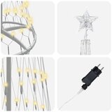vidaXL LED božično drevesce Toplo bela 138.5 x 138.5 x 399 cm Kovina | Shoptok.si