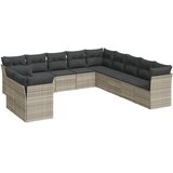  11-dijelni set vrtnih sofa poliratan s jastucima svijetlosivi | shoptok.hr