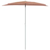  Vrtni polukružni suncobran sa stupom 180 x 90 cm terakota | shoptok.hr