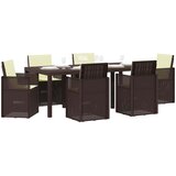  Vrtni set za objed s jastukom 7 pcs Smeđa i krem PP | Eponuda.com