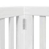 vidaXL Ograda za pse z vrati zložljiva 12 panelov bela 600 cm les | Shoptok.si