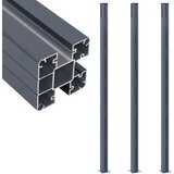 3 Stupovi za ogradu kom tamnosivi 185 cm aluminijski | shoptok.hr