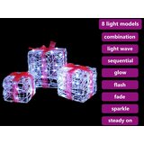 vidaXL Darilna škatla 3 pcs Hladno bela 20 x 20 x 20 cm Akril | Shoptok.si