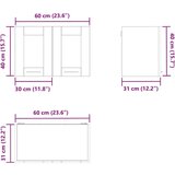 Viseći ormarić Zidne Riga 2 pcs Dimljeni hrast 60 x 31 x 40 cm | shoptok.hr