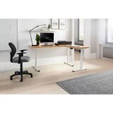 MID.YOU pisalna miza kovina, leseni material bela, barve hrasta | Shoptok.si