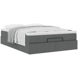  Otomanski krevet s madracem tamnosivi 140x190cm od tkanine | shoptok.hr