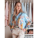 DStreet Koszula damska oversize w kwiaty BLOSSIVA błękitna | shoptok.hr