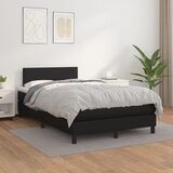 vidaXL Box spring postelja z vzmetnico črna 120x200 cm umetno usnje Cene
