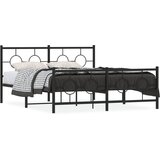  The Living Store Kovinski posteljni okvir z vzglavjem in vznožjem črn 150x200 cm - Posteljni Okvir, (21498138) | Shoptok.si