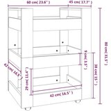 vidaXL Kuhinjska kolica boja hrasta 60 x 45 x 80 cm konstruirano drvo | shoptok.hr