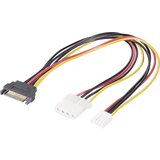Renkforce tok Y-kabel [1x električni moški konektor SATA - 1x 4-polni električni ženski konektor IDE, 4-polni moški konektor floppy] 0.2 m črna, rdeča, (20415082) | Shoptok.si