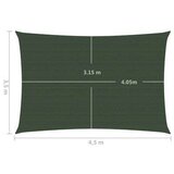  Jedro za zaštitu od sunca 160 g/m² tamnozeleno 3 5 x 4 5 m HDPE | shoptok.hr