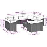  13-dijelni set vrtnih sofa od poliratana s jastucima sivi | shoptok.hr