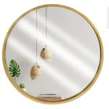 Leseno okroglo stensko ogledalo zlate barve 30 cm, (5000037546)