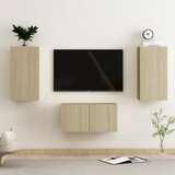 The Living Store Komplet TV omaric 3-delni sonoma hrast iverna plošča - TV Omarica, (21374554) Cene
