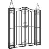 vidaXL vrtna vrata crna 121 x 8 x 150 cm od kovanog željeza | shoptok.hr