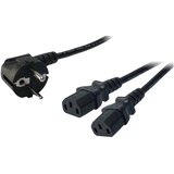 Logilink tok priključni kabel [1x kotni varnostni moški konektor - 2x moški konektor IEC\, C13] 1.70 m črna, (20415055) | Shoptok.si