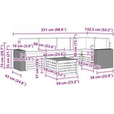  Sekcijska garnitura s jastukom 6 pcs Prirodna i svjetlosiva | Eponuda.com