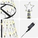 vidaXL LED božično drevesce Toplo bela 138.5 x 138.5 x 399 cm Kovina | Shoptok.si