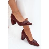 Boto Block Heels With Decoration Burgundy Celira | shoptok.hr