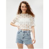 Koton crop t-shirt openwork short sleeve crew neck | Eponuda.ba