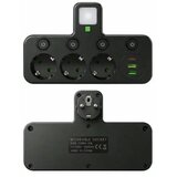 Aptel DA706A produžni kabel 3×230 V + 3×USB s LED svjetlom | shoptok.hr