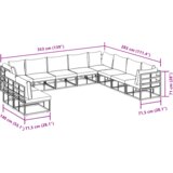 vidaXL Vrtna sedežna garnitura 10 pcs Črna 353 x 283 x 71 cm Aluminij | Shoptok.si