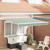 vidaXL avtomatska retraktibilna tenda Zeleno in belo 300x250 cm, zamenjava tkanine za tendo za okvir 3x2.5 m Zeleno in belo Cene