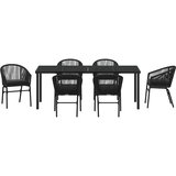  Vrtni set za objed 7 kom. Crna Čelik s prahom premazan | shoptok.hr