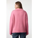Trendyol Pink Wool Wide Pattern Polo Neck Basic Knitwear Sweater | Shoptok.si
