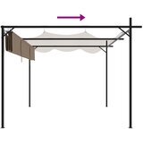  Pergola s pomičnim krovom smeđesiva 295 x 292 x 230 cm | shoptok.hr