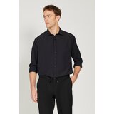 ALTINYILDIZ CLASSICS Men's Black Easy-Iron Comfort Fit Wide Cut Classic Collar Shirt cene