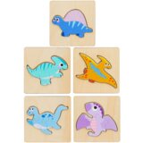  Drvena slagalica sa motivima dinosaura 11 x 11cm - uzorak šaljemo nasumično | shoptok.hr