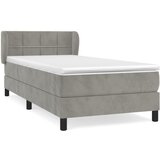 The Living Store Box spring postelja z vzmetnico svetlo siva 100x200 cm žamet - Box Spring Postelja, (21492377) | Shoptok.si