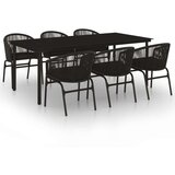  7-dijelni vrtni blagovaonski set crni | shoptok.hr