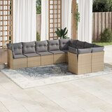 vidaXL 9-dijelni set vrtnih sofa s jastucima bež od poliratana | shoptok.hr
