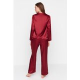 Trendyol Claret Red Christmas Themed Woven Pajamas Set | shoptok.hr