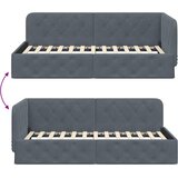  Kutni okvir kreveta Tamno siva 90 x 200 cm Baršun | shoptok.hr