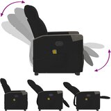  Masažni naslonjač na podizanje od tkanine crni | shoptok.hr