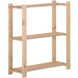 vidaXL 3-nadstropni regal s policami 80x28,5x90 cm trdna borovina Cene