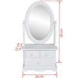  Toaletni Stol s Ovalnim Nagibnim Ogledalom MDF | shoptok.hr