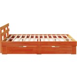  Konstrukcija postelje z vzglavjem Voskast rjav 150 x 200 cm, (5000128116) | Shoptok.si