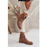S. BARSKI Women's Cutout Ankle Boots With Zip Brown S.Barski | shoptok.hr