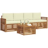  Set vanjskih sofa 5 kom. Prirodna i krem Čvrsto drvo akacije | shoptok.hr