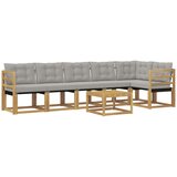 vidaXL Zunanja garnitura za sedenje 7 pcs Bela in svetlo siva, (5000280401) | Shoptok.si