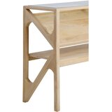 Light & Living Stranska mizica s stekleno mizno ploščo v svetli naravni barvi 41x119 cm Yuki – | Shoptok.si